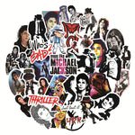 stickers michael jackson noir blanc silhouettes bad thriller adhésifs graphiques illustrés posés collectionné or