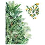 stickers muraux feuilles vertes bananier citronnier nature tropical adhésif salon enfant diy