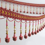 accessoires rideau dentelle goutte bleu clair doré gris élégant textile maison