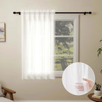 rideaux blancs translucides tringle poche moderne salon chambre coucher 150cm 130cm 240cm