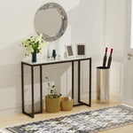 table console moderne marbre blanc noir minimaliste pieds simples
