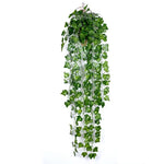 plantes artificielles suspendues feuilles ovales vigne moderne anneaux métalliques extérieur intérieur decoration