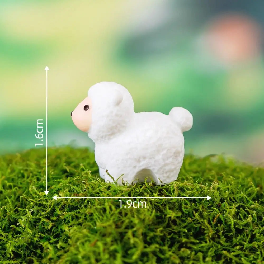 miniatures animaux cartoon blanc rose vert jaune gris bleu marron
