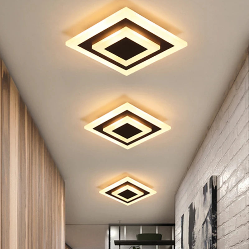 plafonnier led moderne carré blanc noir éclairage quotidien contemporain fixations invisibles multiples ledsflux élevé