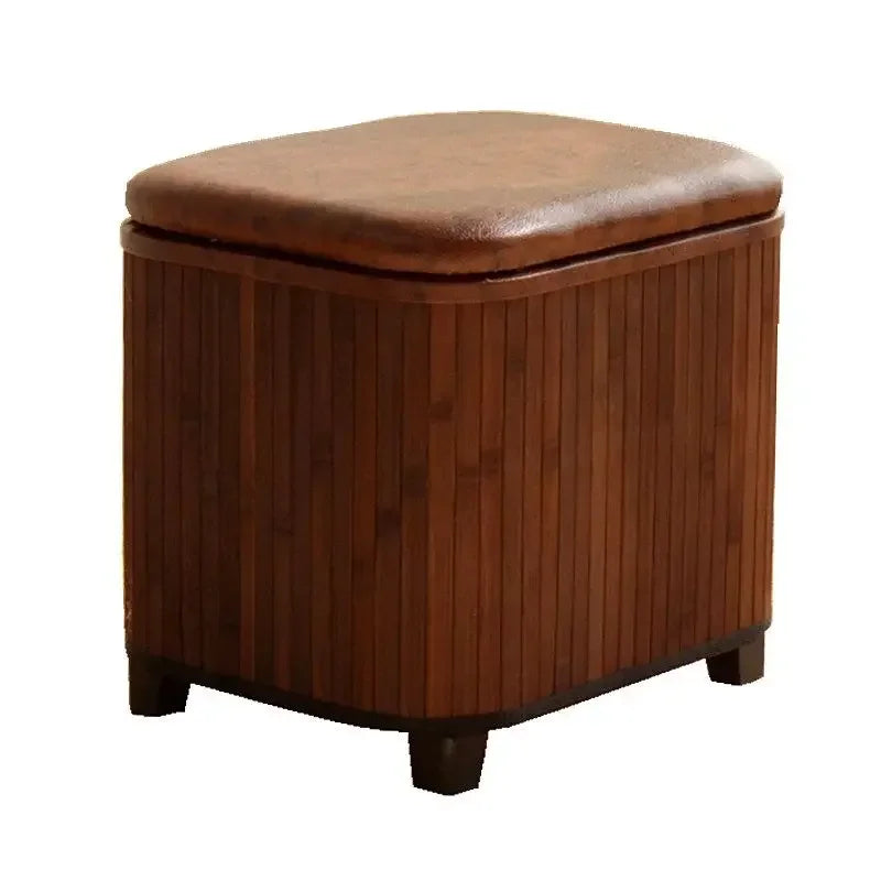 tabouret rangement bois moderne boîte storage couleur brun beige vert blanc