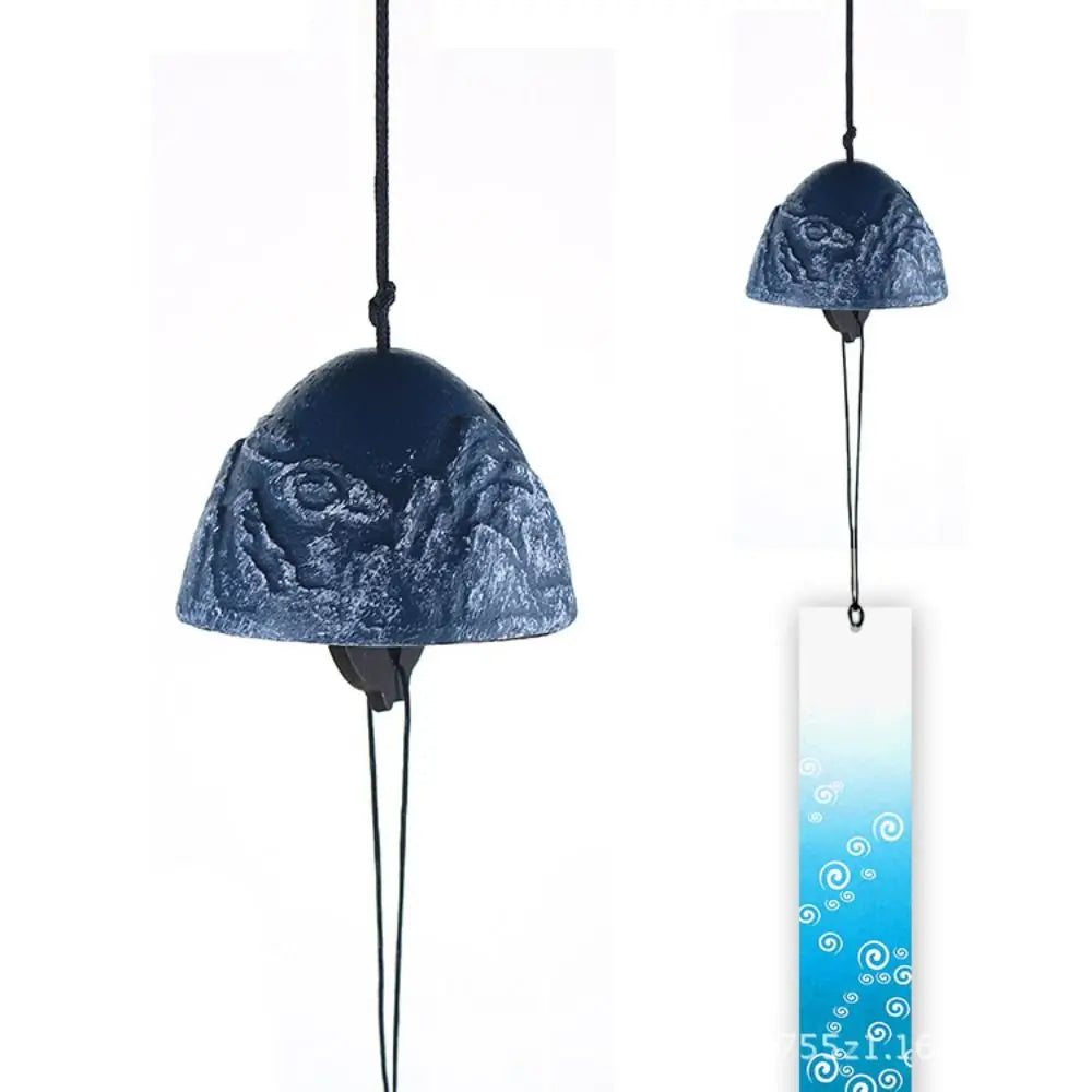 cloches vent moderne motif abstrait poissons vagues océan bleu vert noir jaune