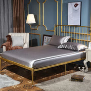 ensemble literie gris violet moderne drap plat taies oreillers satin soie cocons chambre