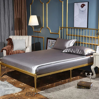 ensemble literie gris violet moderne drap plat taies oreillers satin soie cocons chambre