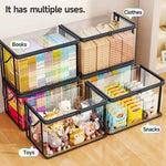 boîte rangement transparente moderne poignées rectangle pvc robuste organisation jouets fournitures scolaires