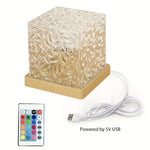 veilleuse lampe table transparente jaune relief vagues moderne télécommande echangement couleur led décoration chambre