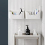 porte savon blanc adhésif mural moderne rangement lotion dentifrice gobelet magazine