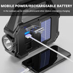 lampe poche rechargeable solaire modes éclairage poignée multifonctionnelle moderne noire led abs