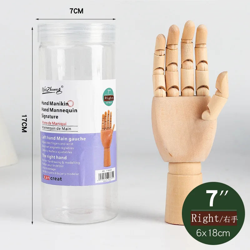 mannequins articulés bois classiques tailles diverses naturel clair base circulaire minimalistes adultes