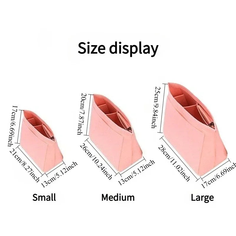 sac cosmétique moderne réutilisable beige noir rose pâle uni opaque poignée amovible compartiments intérieurs