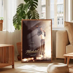 affiche moderne marron noir blanche dorée pose dynamique texte stylisé décoration murale maison chambre
