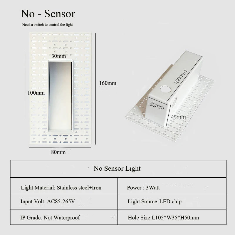Plaque lumière LED intégrée moderne perforée blanc sensoriel 100 240V