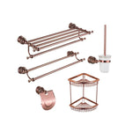 porte serviettes rose doré ensemble salle bain classique fixations murales barres anneaux