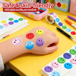 stickers adhésifs smiley faces couleurs vives simple enfantin rouge bleu vert violet jaune 25cm