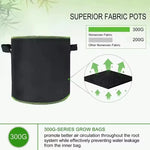 pots fleurs tissu non tissé noir vert modernes poignées 10 gallons