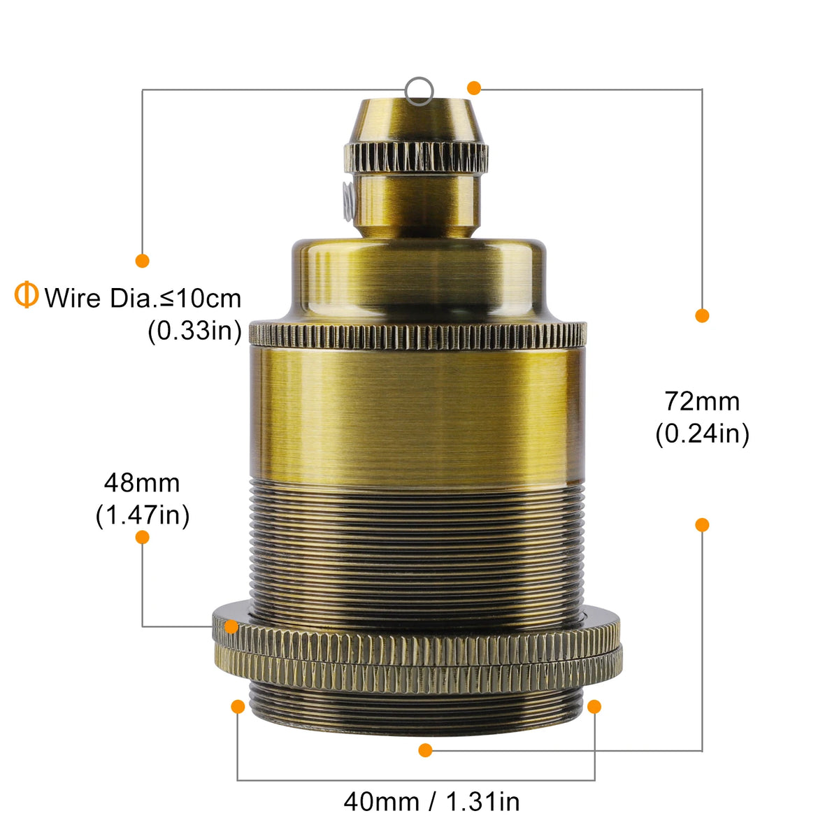 ampoule vis e27 or cuivre noir moderne industrielle bague serrage plaque fixation