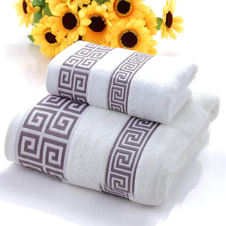 serviettes bain coton noël motif géométrique noir gris vert bleu marron blanc classiquespaque