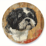 décoration murale plaque chiens relief artisanal clips métalliques couleur marron noir