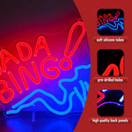 néon lumineux moderne texte bada bing rouge bleu adhésif graphique silicone souple haute qualité