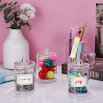 boîtes rangement transparentes acrylique moderne coton tige floss pinceaux maquillage agrafeurs papier clips