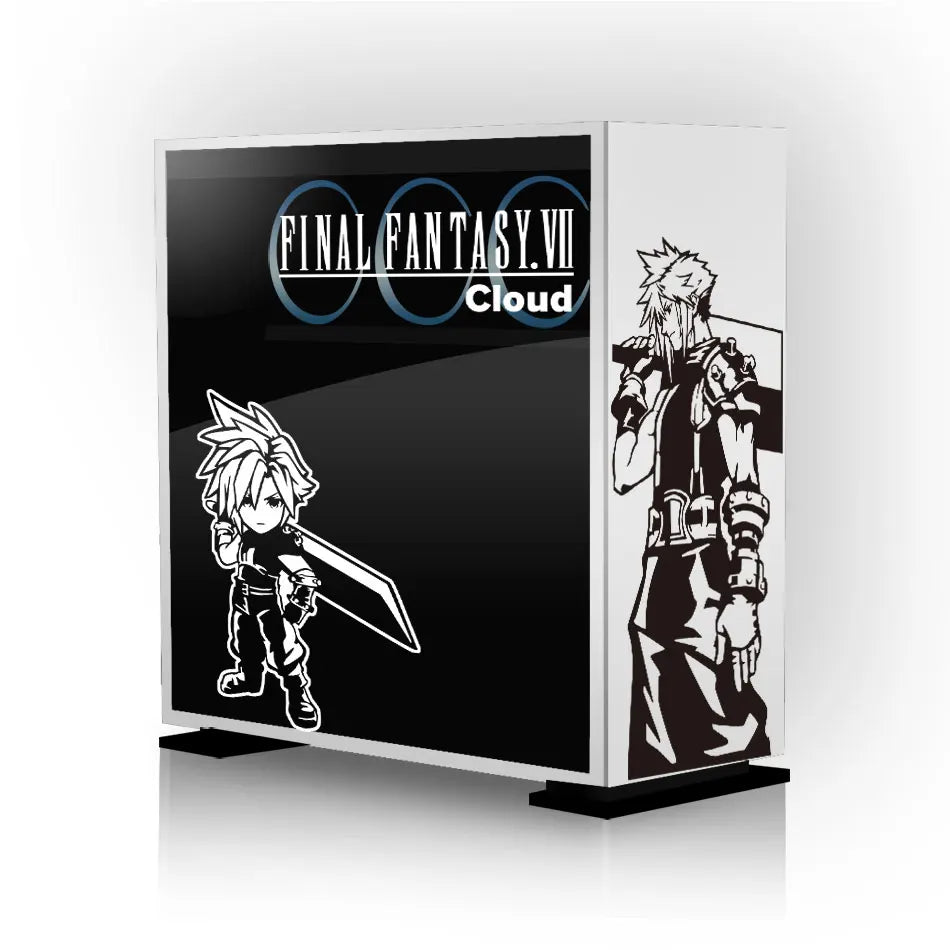 autocollants graphiques final fantasy vii cloud sephiroth tifa vincent boitier pc noir blanc