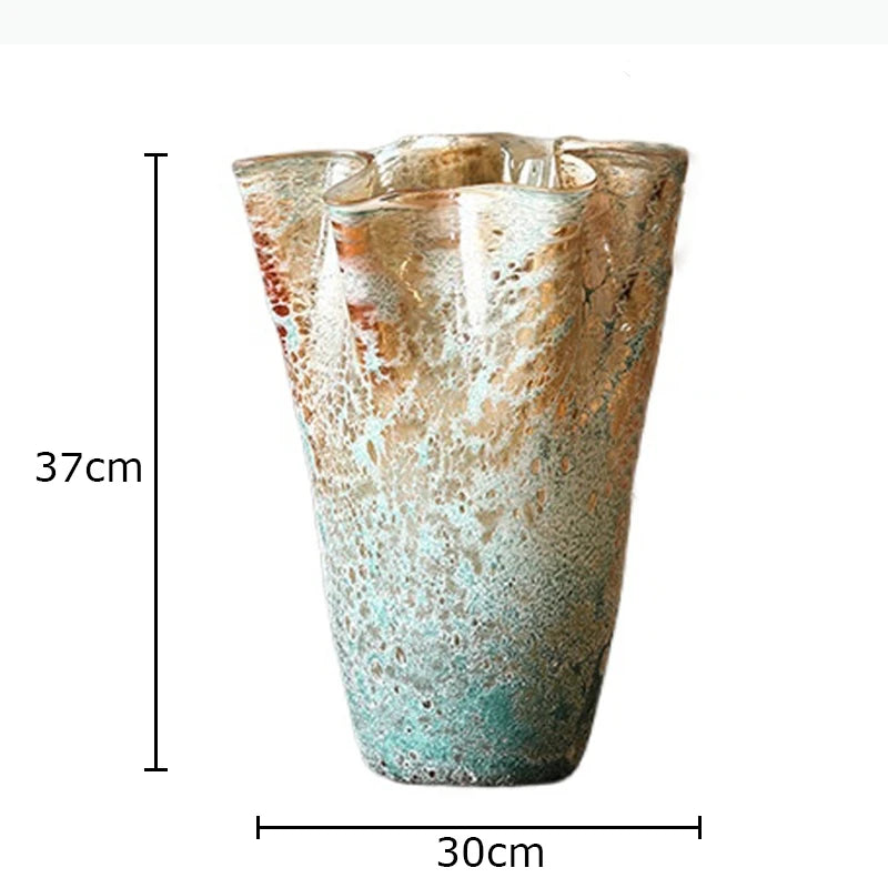 vases modernes vert bleu doré texturés marbrés opaques décoration table