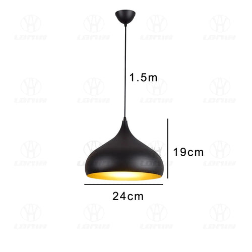 lampe suspension moderne noir doré aluminium luminaire intérieur salon cuisine restaurant industriel