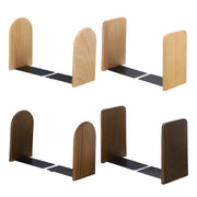 Serre-livres en bois avec base métallique - 2 pièces pour bureau et bibliothèque - Organisateur de livres design