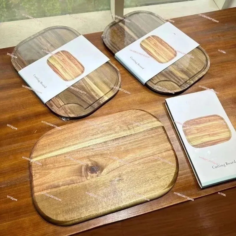 planches découpe métal round naturel brun clair foncé rayures grain classique rustique couteau