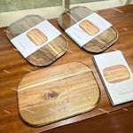 planches découpe métal round naturel brun clair foncé rayures grain classique rustique couteau