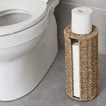 porte rouleaux papier toilette pied tressé rustique bohème sans perçage organisateur salle bain