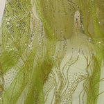 tissu décoratif sequins élégants festifs gris bleu vert violet rouge translucide décoration