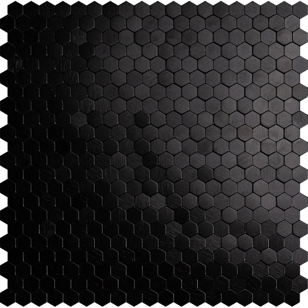 mosaïque murale 3d hexagonale métallique brossée moderne minimaliste vert marron gris beige autoadhésive