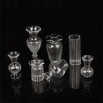 vases verre transparent rayures verticales classique terrarium hydroponique plante d'art artisanat fixations solides