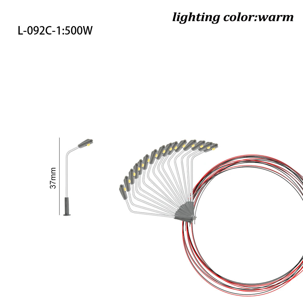 lampe rue miniature gris métallisé moderne 3v batterie incluse éclairage urbain modélisme warm lighting