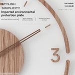 horloge murale moderne bois grainé transparente beige clair minimaliste chiffres fleurs fruits