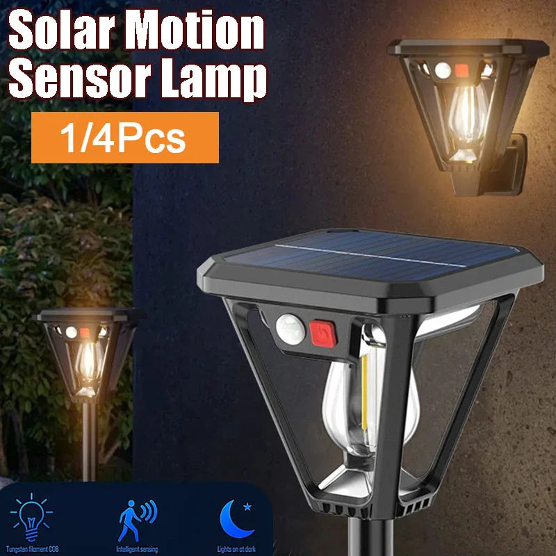 lumière solaire mouvement détecteur extérieure étanche noir moderne jardin porche piquet interrupteur