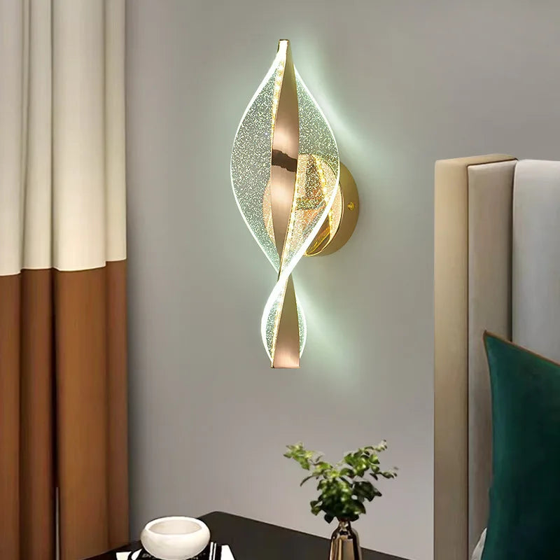 lampe murale contemporaine élégante dorée argentée glitter brillante entrée chambre salon étude
