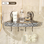 étagère salle bain adhésive transparente motif floral moderne crochets supports adhésifs