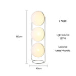 lampe sol moderne sphères translucides blanc chrome nordique minimaliste led acrylique