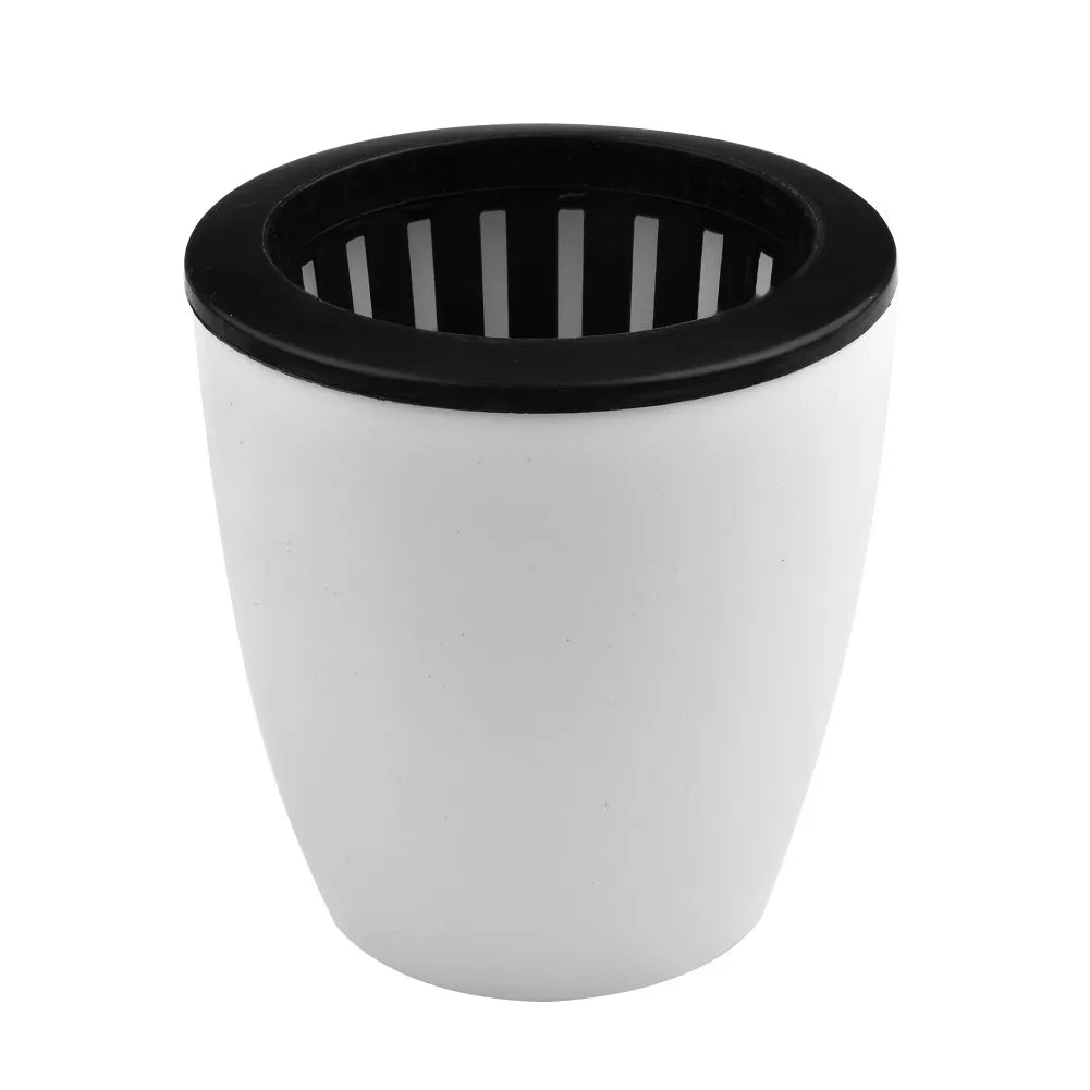 pots fleurs blancs noirs absorption d'eau automatique drainage cordelette moderne lisses