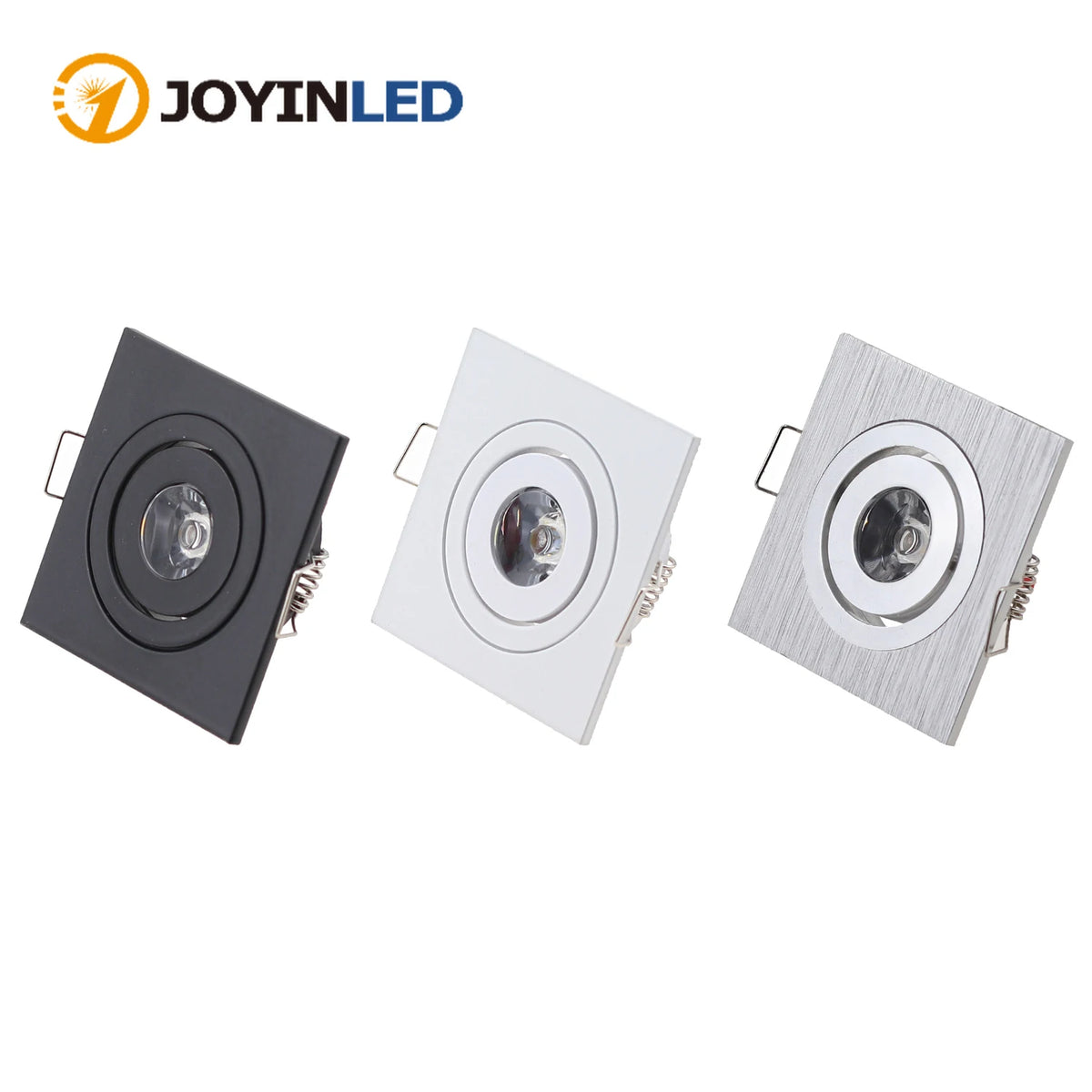 spots led 3w modernes 60x60mm noir blanc finition brossée interrupteur bouton transformateur
