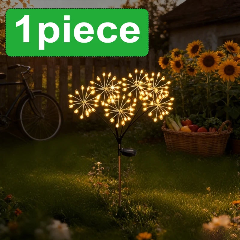 guirlande lumineuse solaire moderne étoiles doré noir fixations piquets extérieur led jardin décoration
