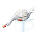 statue canard blanc plumes orange piscine jardin décoration extérieure animaux ornements paysagistes fleurs artificielles
