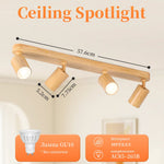Spot bois naturel grain moderne vis facile led gu10 aluminium