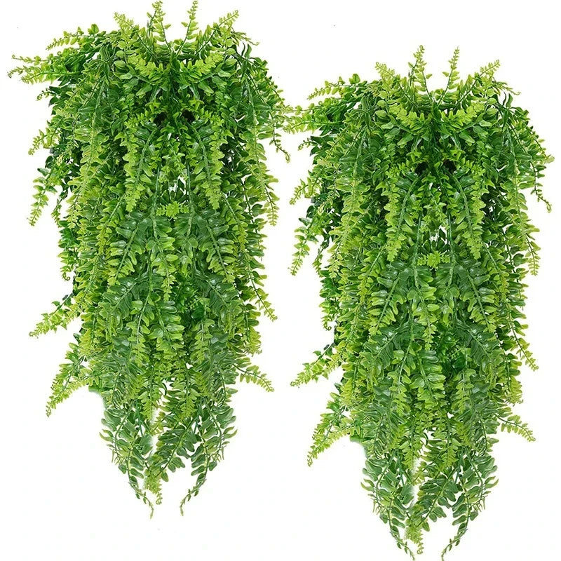 décoration murale plante artificielle feuilles vertes suspension extérieure herbe naturelle aspect réel